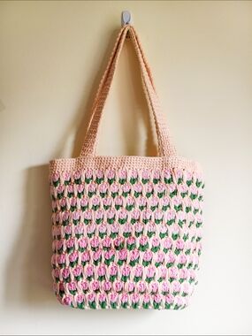 Handmade  Crochet Tote Bag,Cottagecre Shoulder Bag